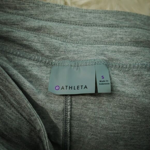 Athleta Size Small S Gray Pura Vida Midi Pull On Drawstring High Low Knit Skirt - Picture 3 of 6